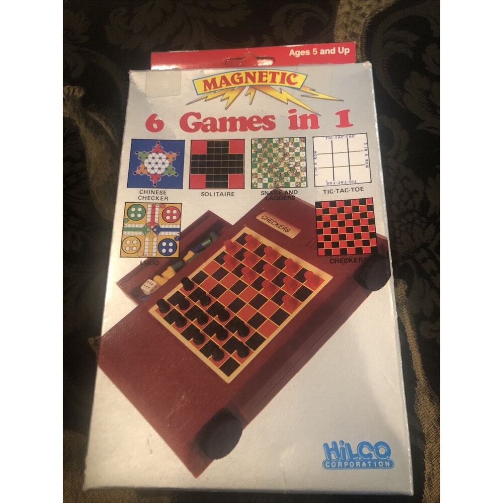 Hilco Magnetic Travel Mate 6 Games in 1 - Snake Ladders Ludo Solitaire Checkers